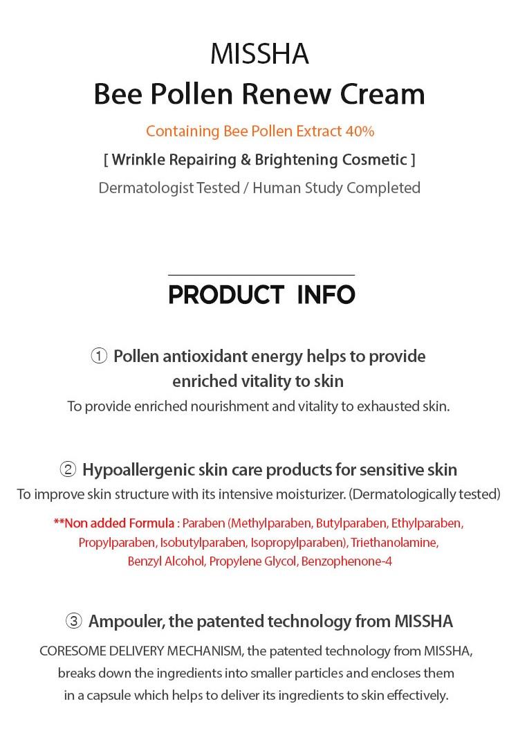 Missha Bee Pollen Renew Cream 50ml - Image 3
