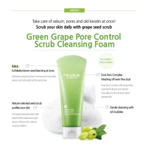 Frudia Green Grape Pore Control Scrub Cleansing Foam